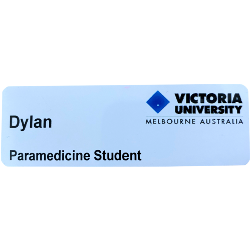 WORKWEAR, SAFETY & CORPORATE CLOTHING SPECIALISTS - VCU Victoria University Name Badge with PIN