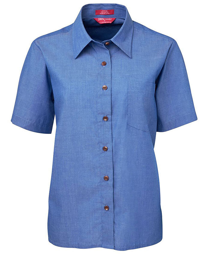 WORKWEAR, SAFETY & CORPORATE CLOTHING SPECIALISTS - JBs Ladies Original Short Sleeve Indigo Chambray Shirt