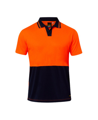 WORKWEAR, SAFETY & CORPORATE CLOTHING SPECIALISTS - Hi Vis Two Tone Laundry Polo, Short Sleeve with no pockets or buttons