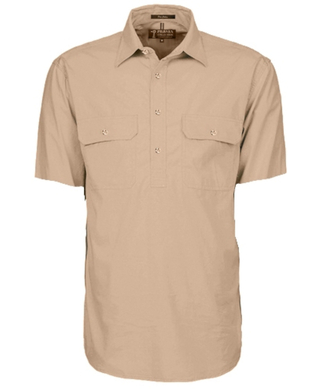 WORKWEAR, SAFETY & CORPORATE CLOTHING SPECIALISTS - Closed Front Men's Pilbara Shirt - Short Sleeve - Cobalt - 4XL