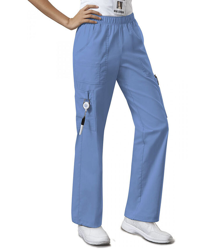 Cherokee Core Stretch Mid Rise PullOn Cargo Pant Petite Scrub Pants
