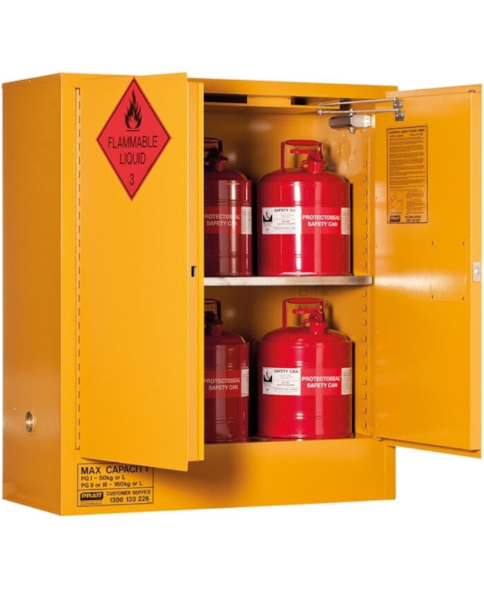 Pratt Flammable Storage 160L 2 Door 2 Shelf Site Safety