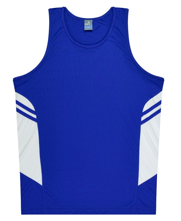WORKWEAR, SAFETY & CORPORATE CLOTHING SPECIALISTS - Mens Tasman Singlet - Royal / White - XL
