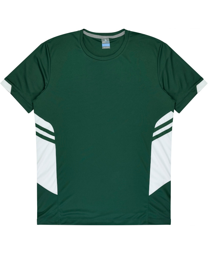 WORKWEAR, SAFETY & CORPORATE CLOTHING SPECIALISTS - Mens Tasman Tee - Bottle Green / White - M