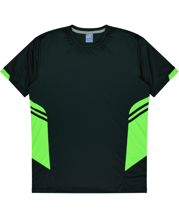 WORKWEAR, SAFETY & CORPORATE CLOTHING SPECIALISTS - Mens Tasman Tee - Black / Neon Green - S