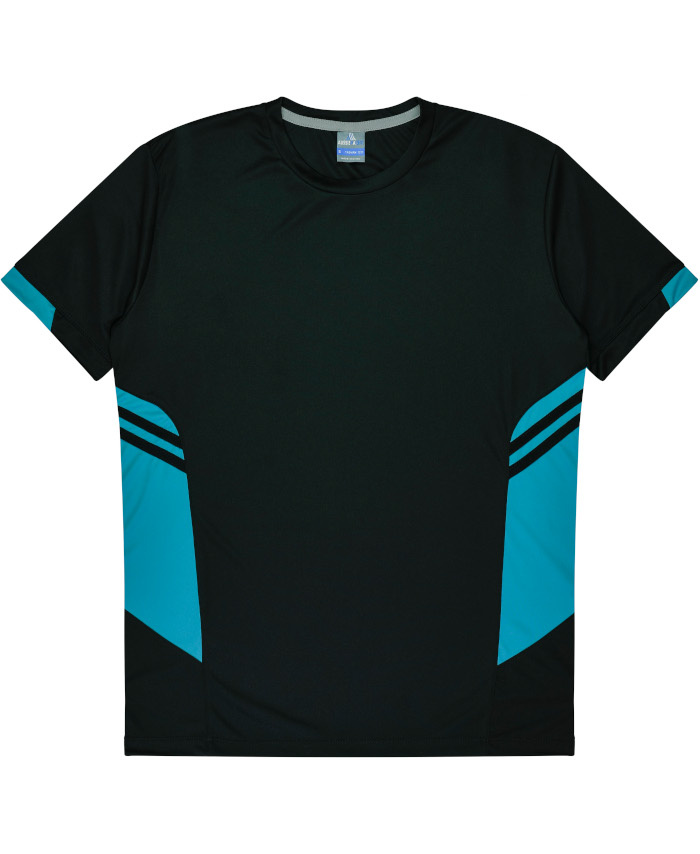 WORKWEAR, SAFETY & CORPORATE CLOTHING SPECIALISTS - Mens Tasman Tee - Black / Teal - 5XL