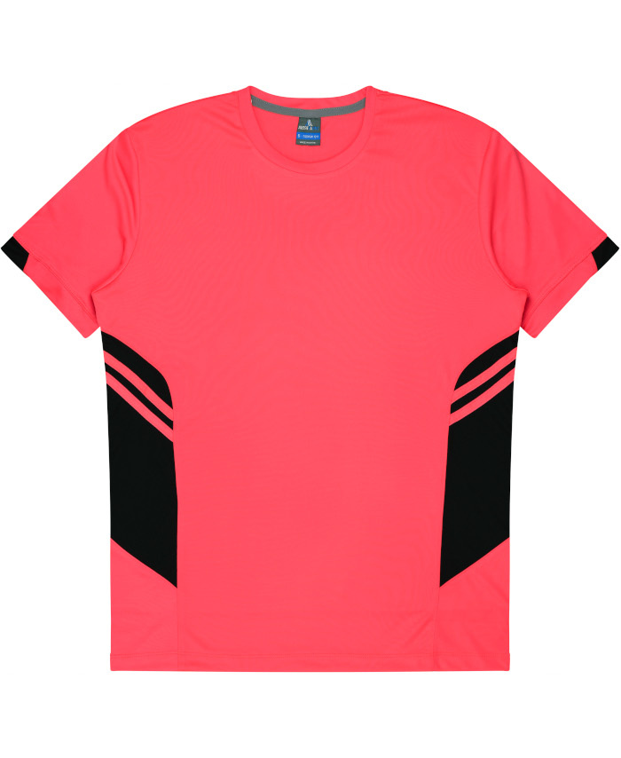 WORKWEAR, SAFETY & CORPORATE CLOTHING SPECIALISTS - Mens Tasman Tee - Neon Pink / Black - M
