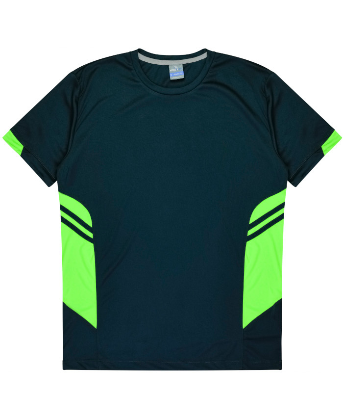 WORKWEAR, SAFETY & CORPORATE CLOTHING SPECIALISTS - Mens Tasman Tee - Navy / Neon Green - L