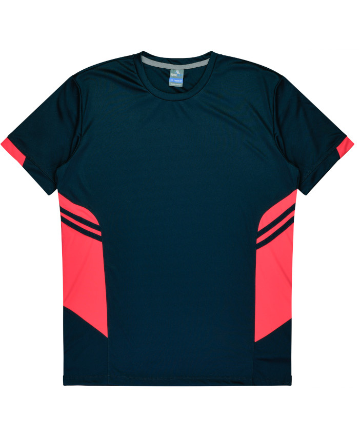 WORKWEAR, SAFETY & CORPORATE CLOTHING SPECIALISTS - Mens Tasman Tee - Navy / Neon Pink - 2XL