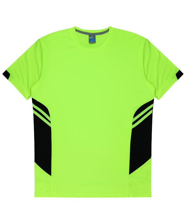 WORKWEAR, SAFETY & CORPORATE CLOTHING SPECIALISTS - Mens Tasman Tee - Neon Yellow / Black - M