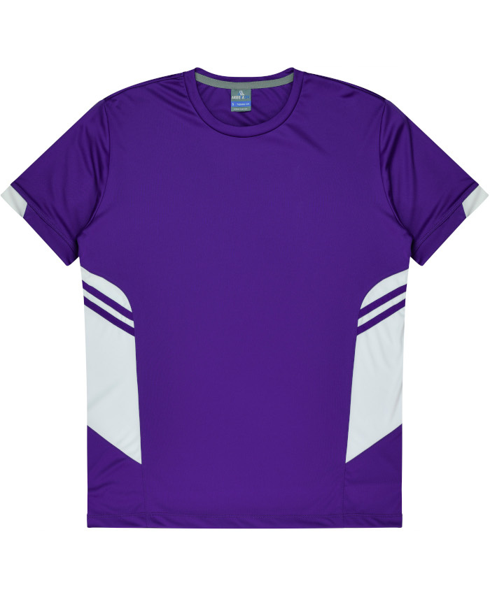 WORKWEAR, SAFETY & CORPORATE CLOTHING SPECIALISTS - Mens Tasman Tee - Purple / White - S