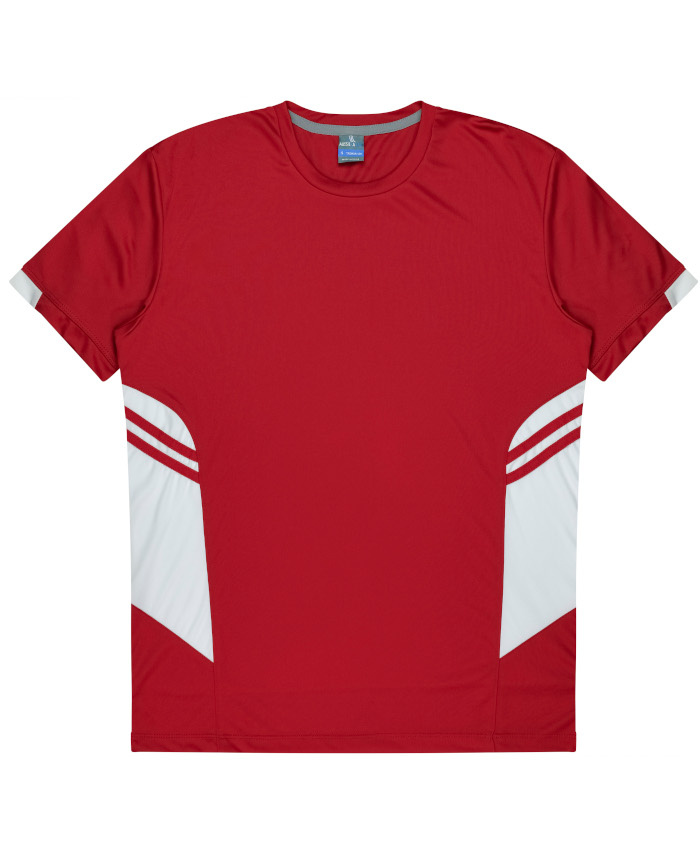 WORKWEAR, SAFETY & CORPORATE CLOTHING SPECIALISTS - Mens Tasman Tee - Red / White - S
