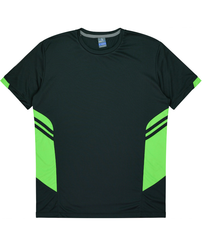 WORKWEAR, SAFETY & CORPORATE CLOTHING SPECIALISTS - Mens Tasman Tee - Slate / Neon Green - 5XL