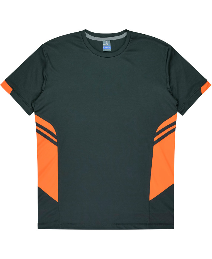 WORKWEAR, SAFETY & CORPORATE CLOTHING SPECIALISTS - Mens Tasman Tee - Slate / Neon Orange - 5XL
