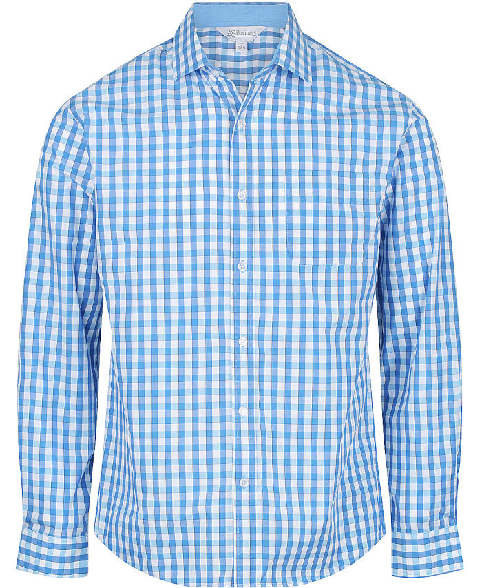 WORKWEAR, SAFETY & CORPORATE CLOTHING SPECIALISTS - Mens Devonport Long Sleeve - Mid Blue / Sky - 5XL