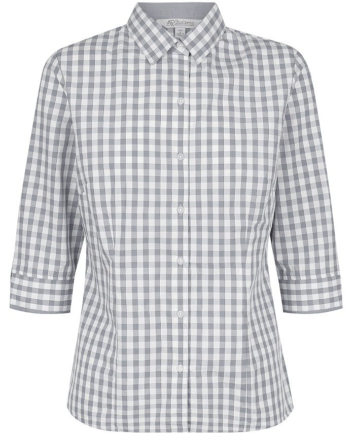 WORKWEAR, SAFETY & CORPORATE CLOTHING SPECIALISTS - Lady Devonport 3/4 Sleeve - Charcoal / Silver - 14