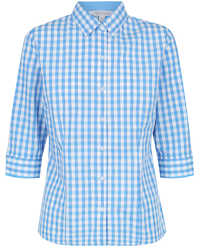 WORKWEAR, SAFETY & CORPORATE CLOTHING SPECIALISTS - Lady Devonport 3/4 Sleeve - Mid Blue / Sky - 14