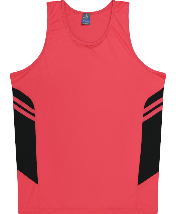 WORKWEAR, SAFETY & CORPORATE CLOTHING SPECIALISTS - Kids Tasman Singlet - Neon Pink / Black - 12