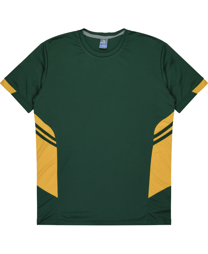 WORKWEAR, SAFETY & CORPORATE CLOTHING SPECIALISTS - Kids Tasman Tee - Bottle Green / Gold - 16