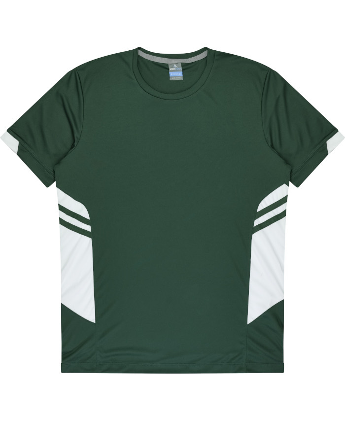WORKWEAR, SAFETY & CORPORATE CLOTHING SPECIALISTS - Kids Tasman Tee - Bottle Green / White - 6