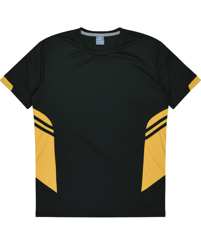WORKWEAR, SAFETY & CORPORATE CLOTHING SPECIALISTS - Kids Tasman Tee - Black / Gold - 4