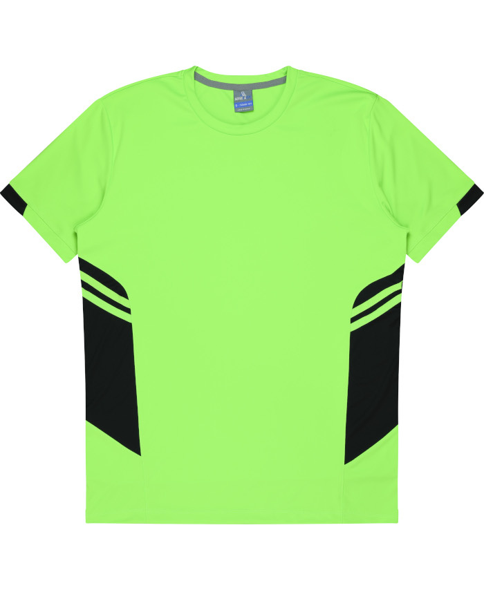 WORKWEAR, SAFETY & CORPORATE CLOTHING SPECIALISTS - Kids Tasman Tee - Neon Green / Black - 16