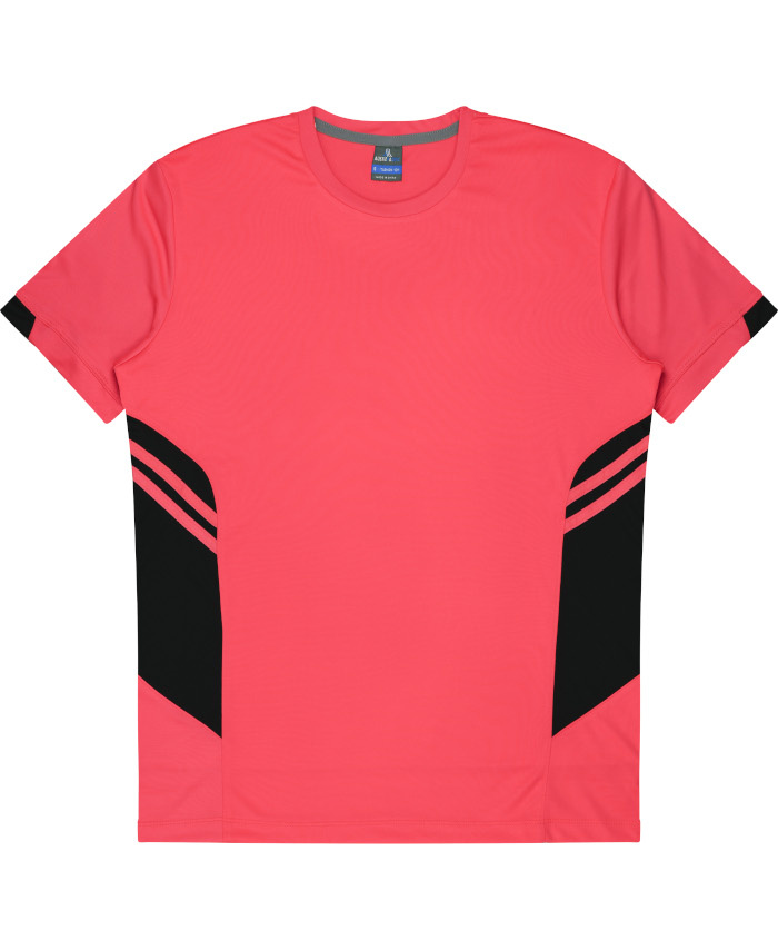 WORKWEAR, SAFETY & CORPORATE CLOTHING SPECIALISTS - Kids Tasman Tee - Neon Pink / Black - 16