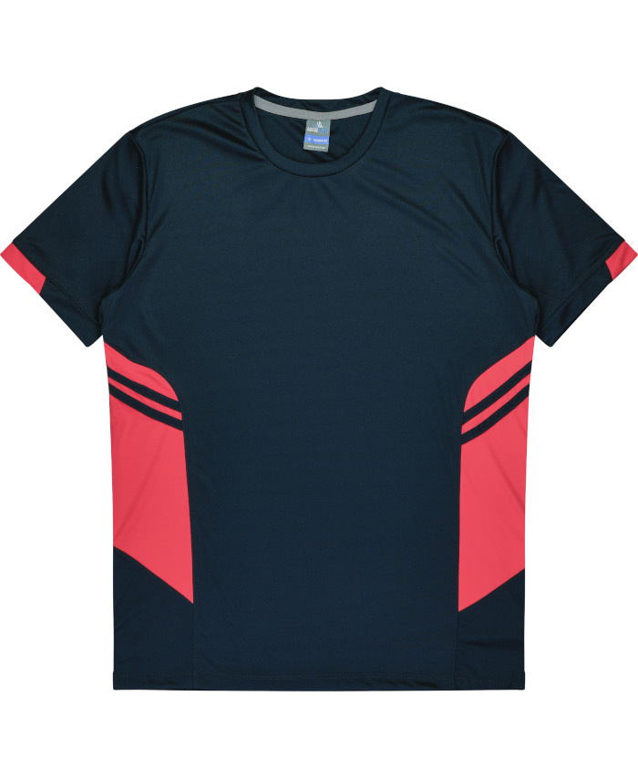 WORKWEAR, SAFETY & CORPORATE CLOTHING SPECIALISTS - Kids Tasman Tee - Navy / Neon Pink - 6