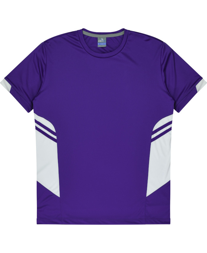 WORKWEAR, SAFETY & CORPORATE CLOTHING SPECIALISTS - Kids Tasman Tee - Purple / White - 4