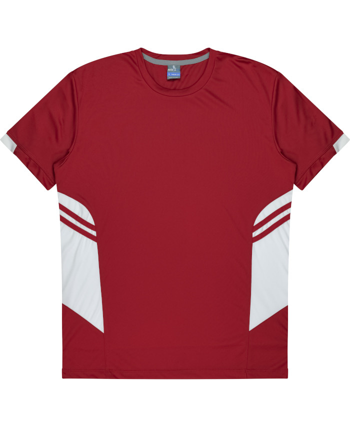 WORKWEAR, SAFETY & CORPORATE CLOTHING SPECIALISTS - Kids Tasman Tee - Red / White - 6