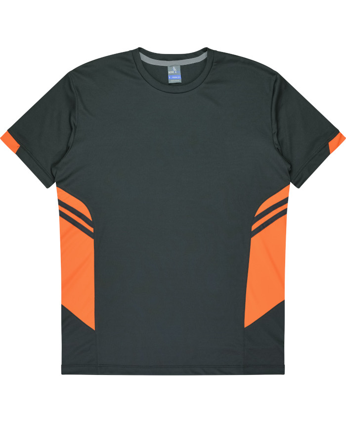 WORKWEAR, SAFETY & CORPORATE CLOTHING SPECIALISTS - Kids Tasman Tee - Slate / Neon Orange - 4