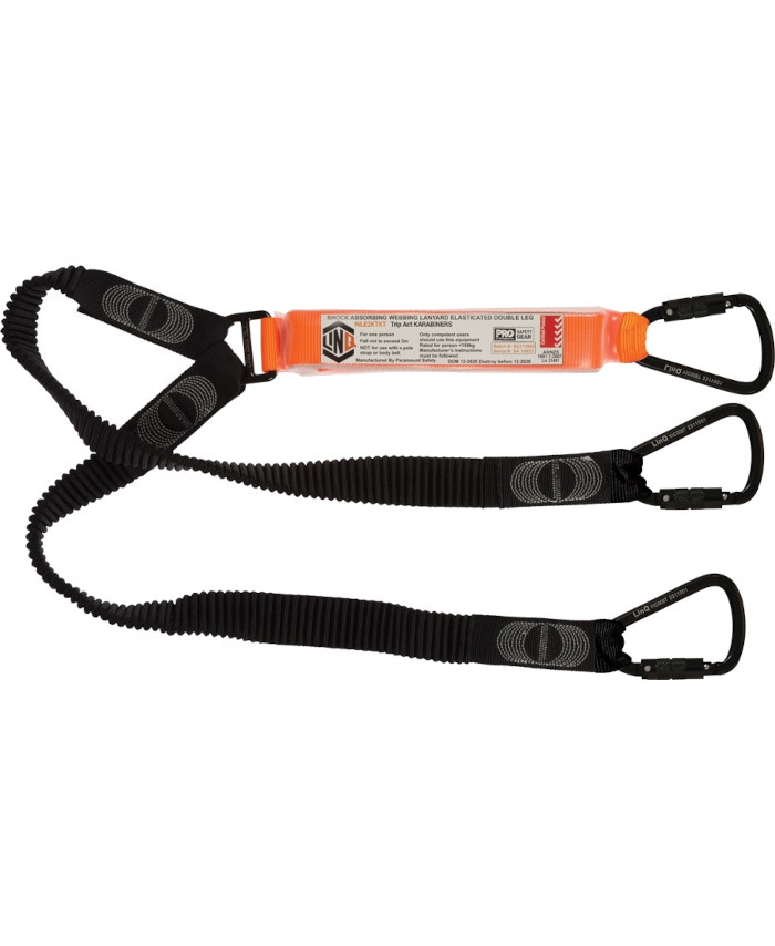 WORKWEAR, SAFETY & CORPORATE CLOTHING SPECIALISTS - Elite Double Leg Elasticated Lanyard with Hardware KT X2