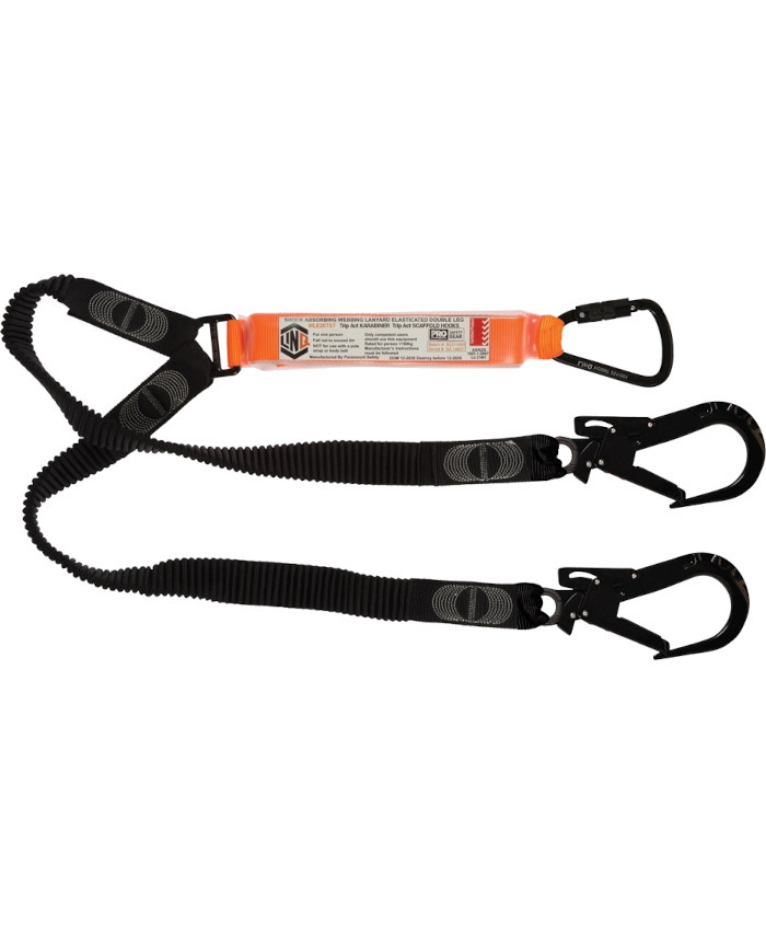 WORKWEAR, SAFETY & CORPORATE CLOTHING SPECIALISTS - Elite Double Leg Elasticated Lanyard with Hardware KT & ST X2