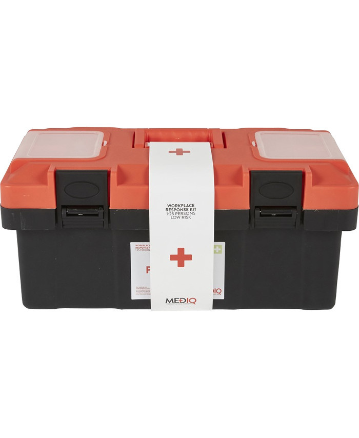 WORKWEAR, SAFETY & CORPORATE CLOTHING SPECIALISTS - ESSENTIAL WORKPLACE RESPONSE FIRST AID KIT IN PLASTIC TACKLE BOX