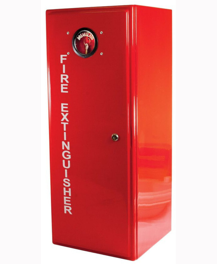 WORKWEAR, SAFETY & CORPORATE CLOTHING SPECIALISTS - Fibreglass Extinguisher Cabinet to suit up to 9.0kg - 003 Lock