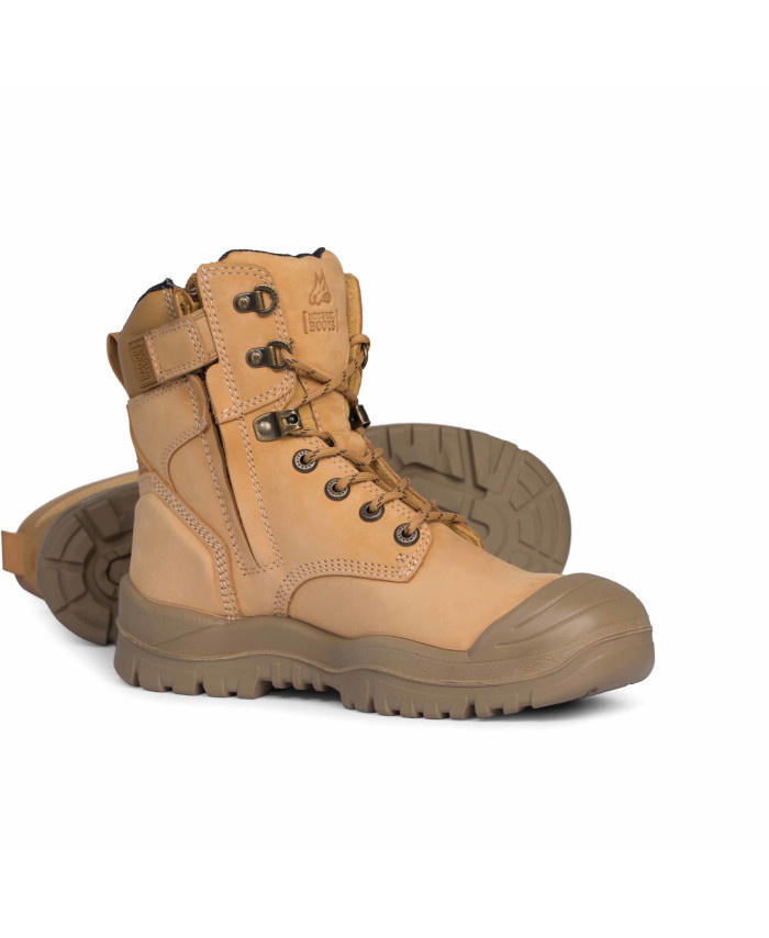 WORKWEAR, SAFETY & CORPORATE CLOTHING SPECIALISTS - Wheat High Ankle ZipSider Boot w/ Scuff Cap