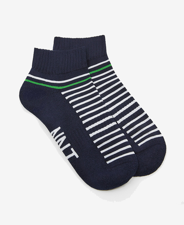 Bamboo Stripe Sports Ankle Socks [Colour: Midnight / White] [Size: 11-3]