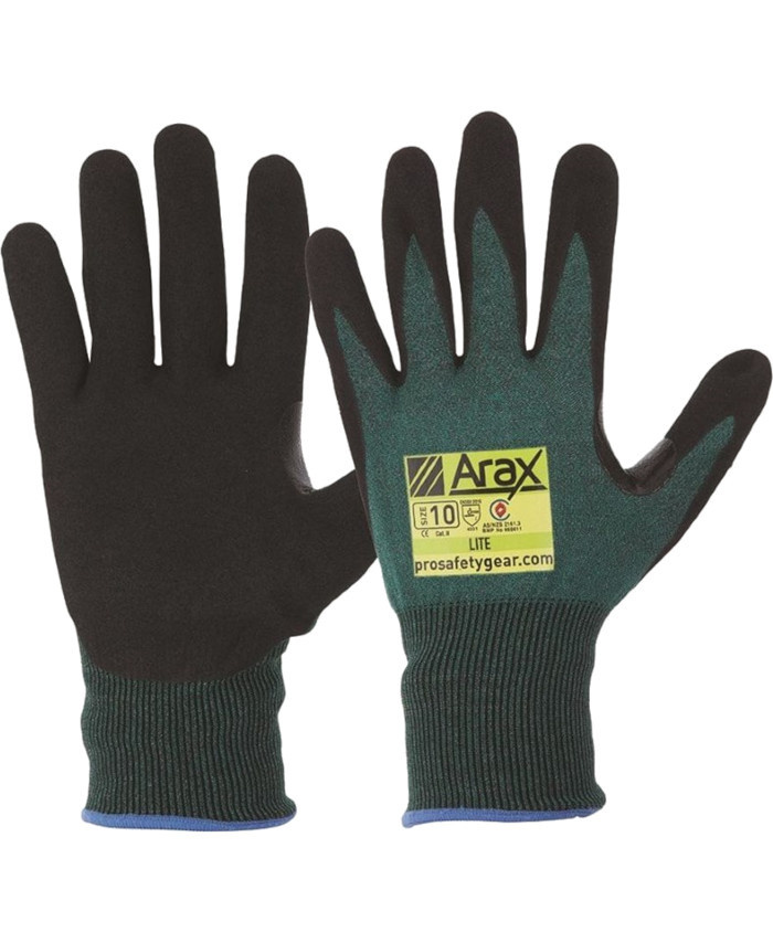 WORKWEAR, SAFETY & CORPORATE CLOTHING SPECIALISTS - Arax Green Nitrile Sand Dip Palm