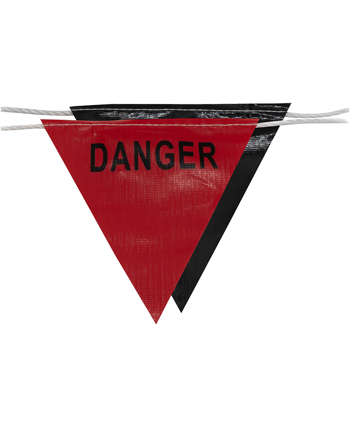 WORKWEAR, SAFETY & CORPORATE CLOTHING SPECIALISTS - 30M 'DANGER' Bunting Red/Black