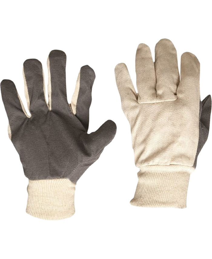 WORKWEAR, SAFETY & CORPORATE CLOTHING SPECIALISTS - Cotton Drill Vinyl Palm Gloves Large (MOQ 12)