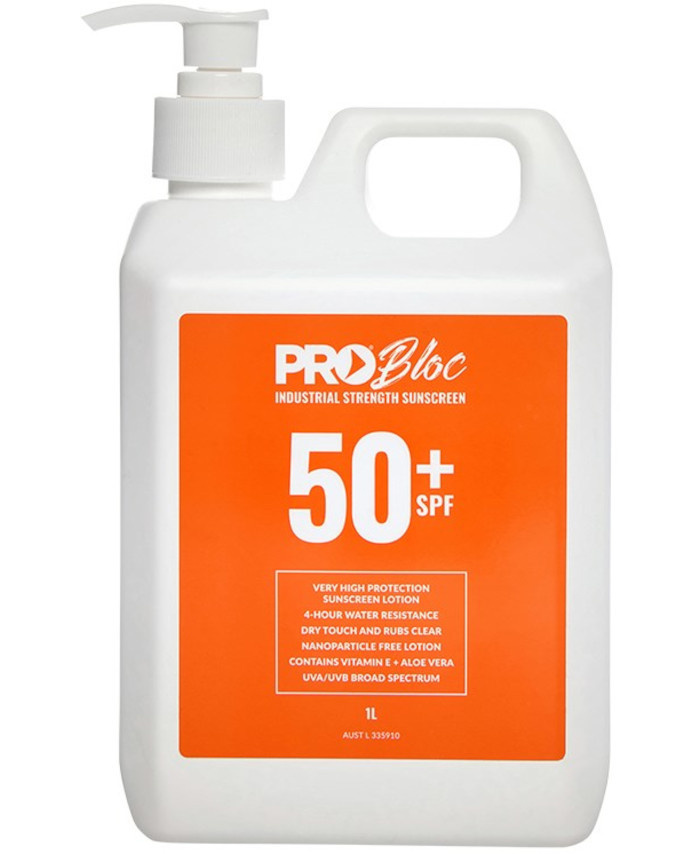 WORKWEAR, SAFETY & CORPORATE CLOTHING SPECIALISTS - PROBLOC SPF 50 + Sunscreen 1L Pump Bottle
