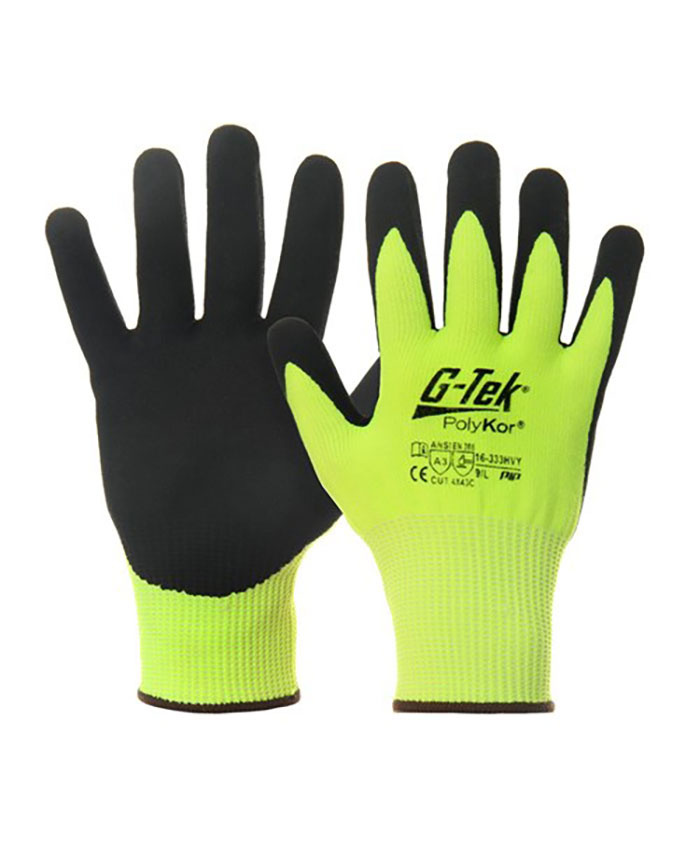 WORKWEAR, SAFETY & CORPORATE CLOTHING SPECIALISTS - G-TEK POLYKOR HI-VIS CUT C GLOVE