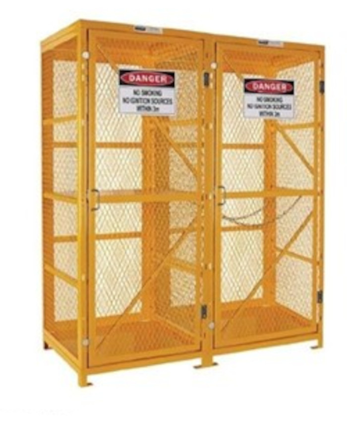 WORKWEAR, SAFETY & CORPORATE CLOTHING SPECIALISTS - Forklift & Gas Cylinder Storage Cage. 3 Storage Levels. (Comes Flat Packed - Assembly Required)