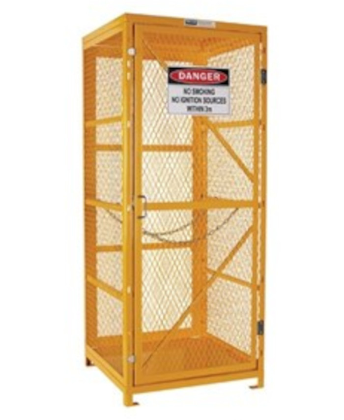 WORKWEAR, SAFETY & CORPORATE CLOTHING SPECIALISTS - Gas Cylinder Storage Cage. 1 Storage Level Up To 9 G-Sized Cylinders