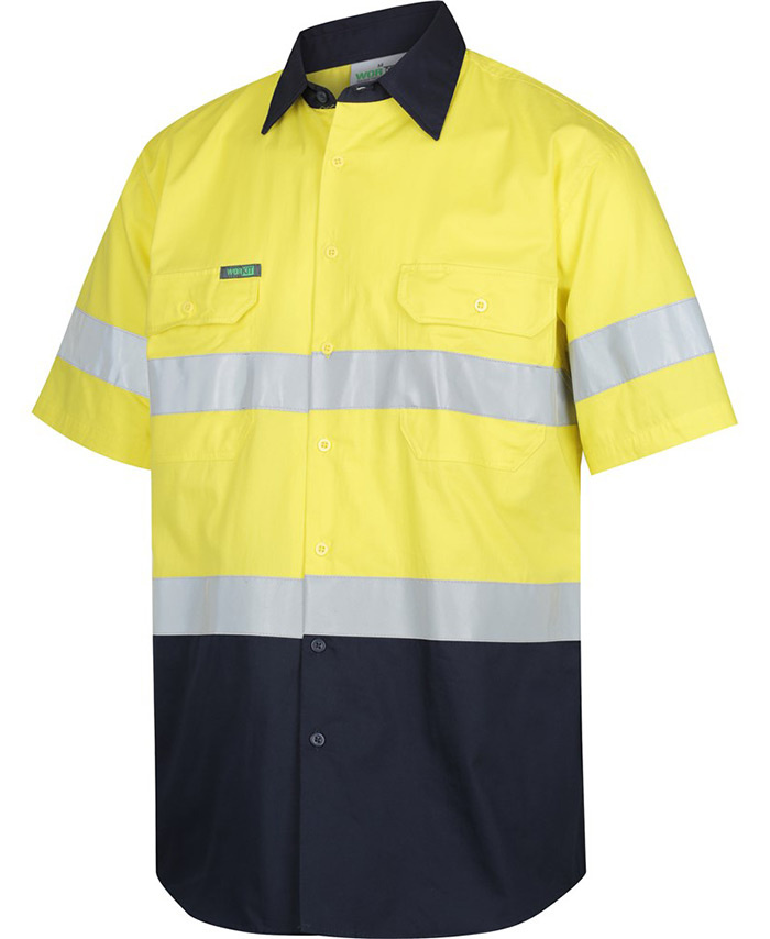 WORKWEAR, SAFETY & CORPORATE CLOTHING SPECIALISTS - Hi-Vis Lightweight Short Sleeve Taped Shirt