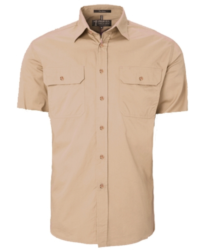 Open Front Men's Pilbara Shirt - Short Sleeve