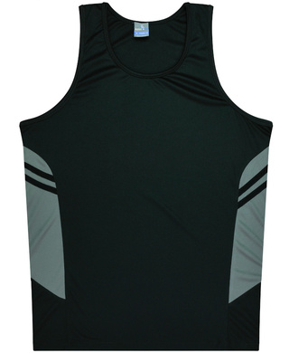 WORKWEAR, SAFETY & CORPORATE CLOTHING SPECIALISTS - Mens Tasman Singlet - Black / Ashe - L