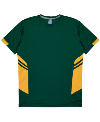 WORKWEAR, SAFETY & CORPORATE CLOTHING SPECIALISTS - Mens Tasman Tee - Bottle Green / Gold - 5XL