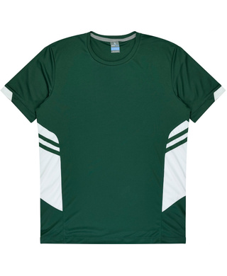 WORKWEAR, SAFETY & CORPORATE CLOTHING SPECIALISTS - Mens Tasman Tee - Bottle Green / White - S