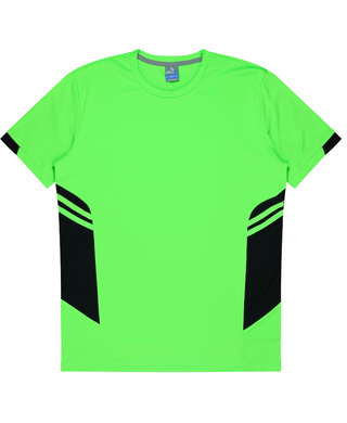 WORKWEAR, SAFETY & CORPORATE CLOTHING SPECIALISTS - Mens Tasman Tee - Neon Green / Black - 5XL